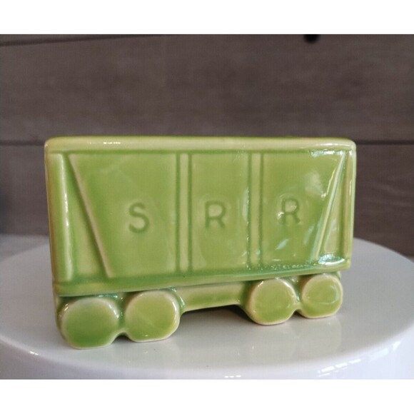 Vintage Shawnee Pottery S.R.R. Train Engine & Train Car Planters 4pc Set #552 - Picture 13 of 16
